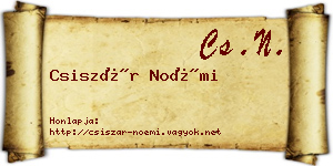 Csiszár Noémi névjegykártya